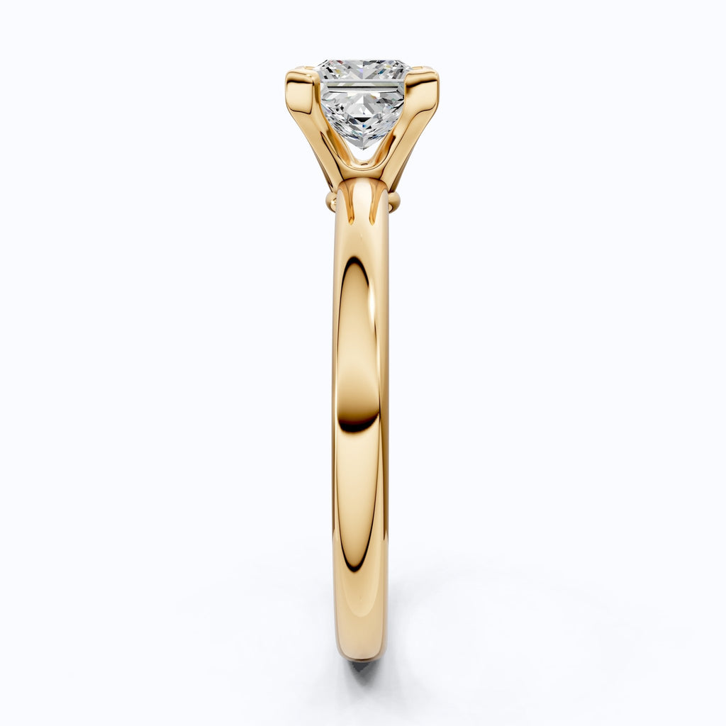 Timeless Princess Four - Prong Solitaire Engagement Ring in 14K Solid Gold, 0.70 CT Princess Cut Lab Grown Diamond, Anniversary Gift for Her, Bridal Jewelry - Shoora Designs