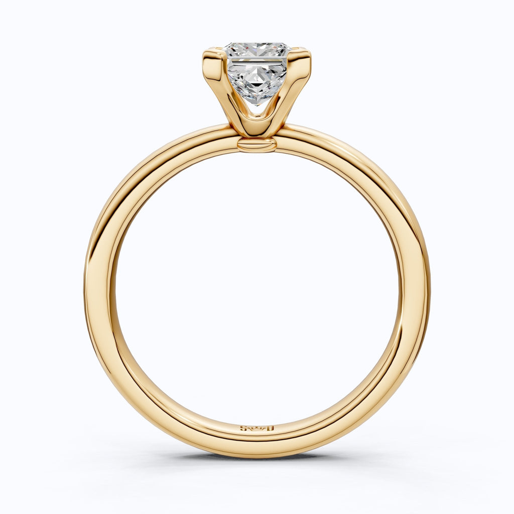 Timeless Princess Four - Prong Solitaire Engagement Ring in 14K Solid Gold, 0.70 CT Princess Cut Lab Grown Diamond, Anniversary Gift for Her, Bridal Jewelry - Shoora Designs