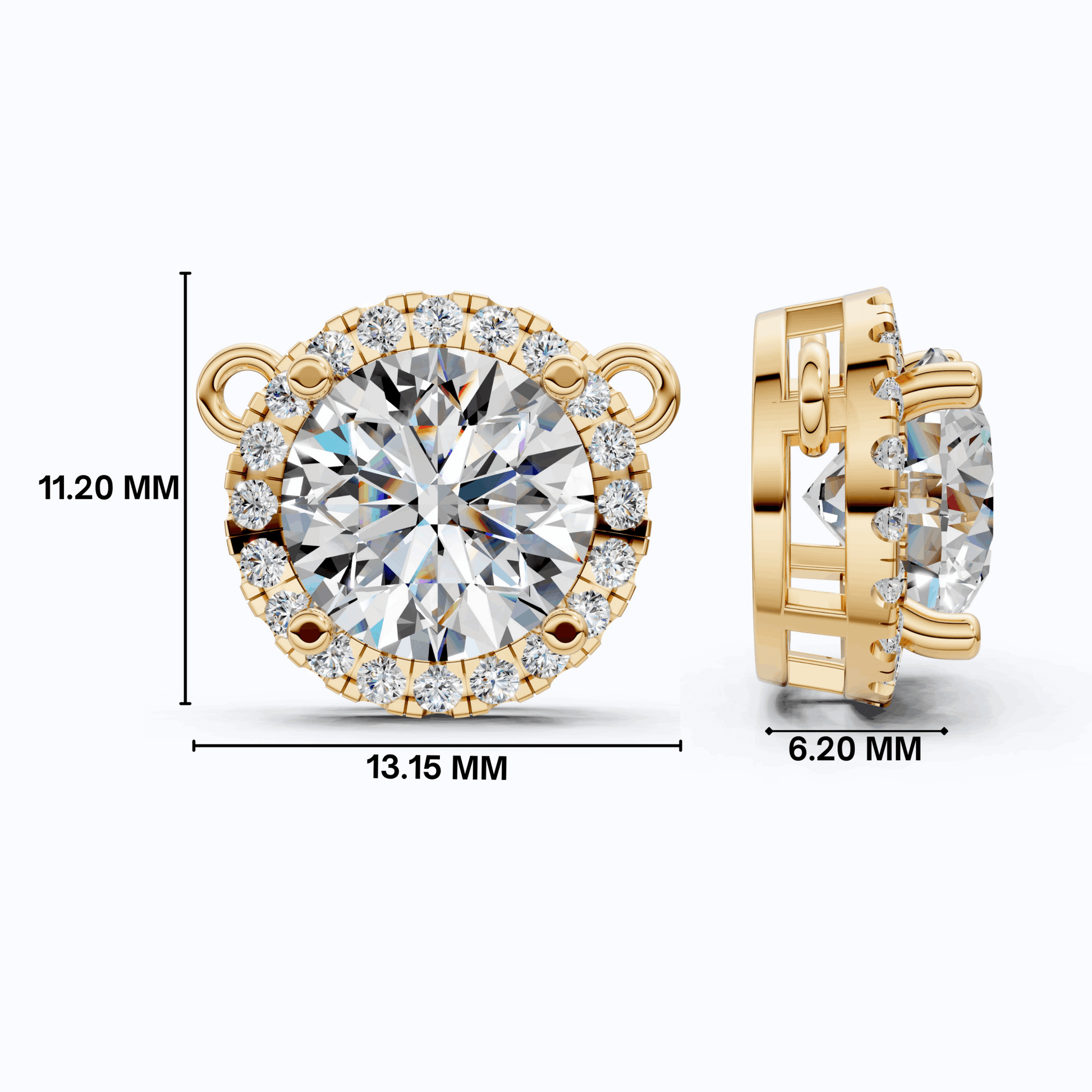 Timeless Round Halo Pendant Necklace in 14K Solid Gold, 2.00 CT Round Cut Lab Diamond, Bridal Jewelry, Anniversary Gift for Her - Shoora Designs