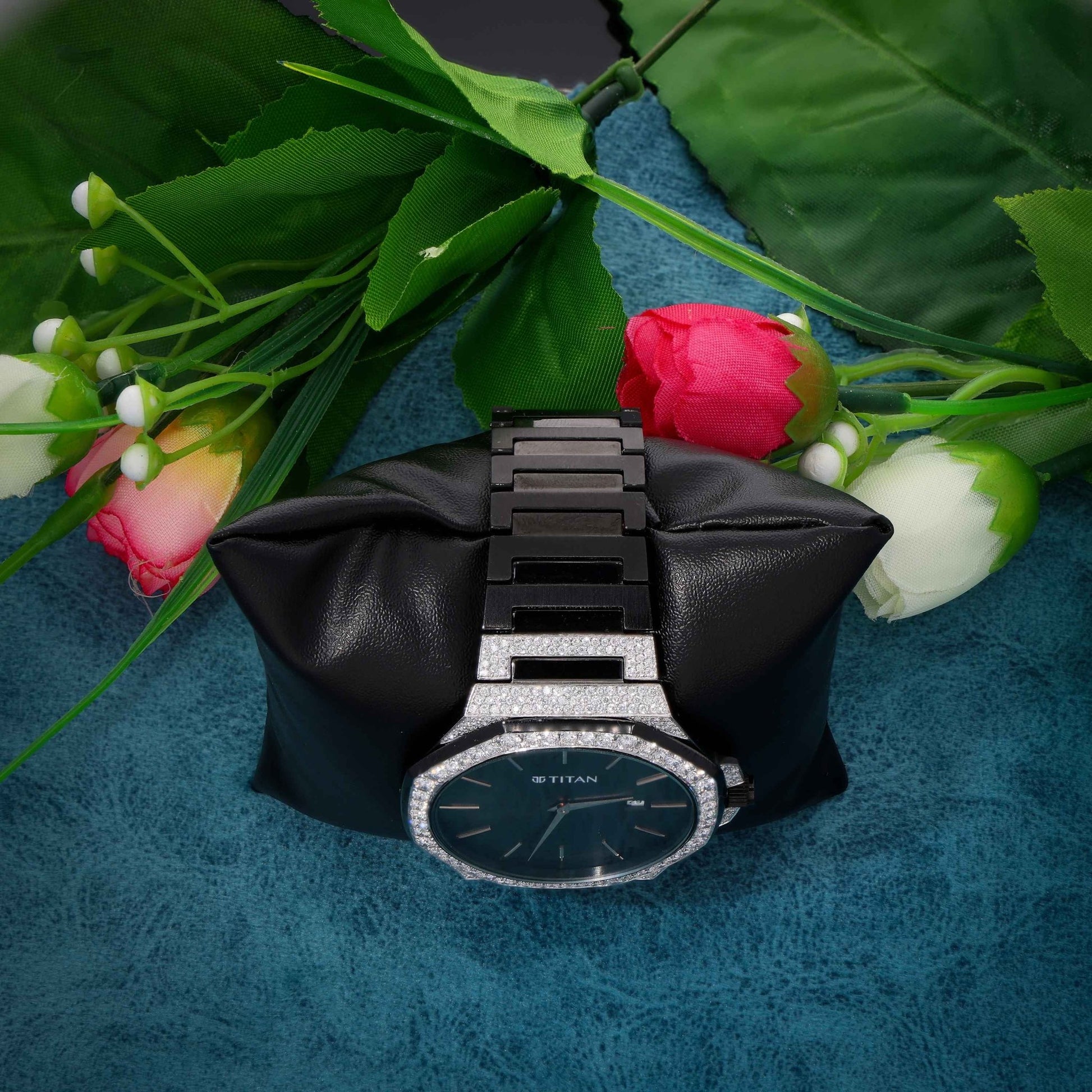 Titan Customised Watch, Stainless Steel Strap Bracelet for Men, Fine Jewelry, Diamond Watch For Brother - Shoora Designs