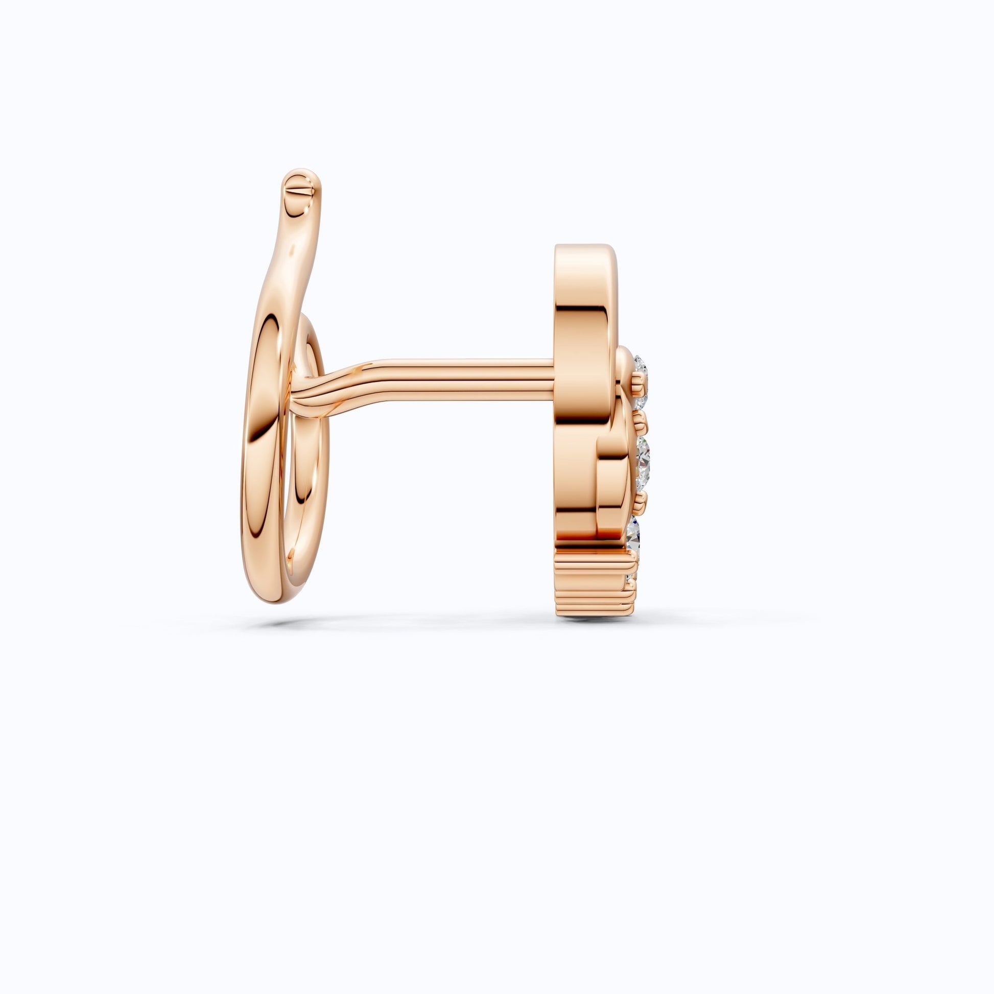 Trendy Spiral Floral Nose Pin in 14K Solid Gold, Handmade Gift for Her, Bridal Accessories, Trending Wedding Gift for Her - Shoora Designs