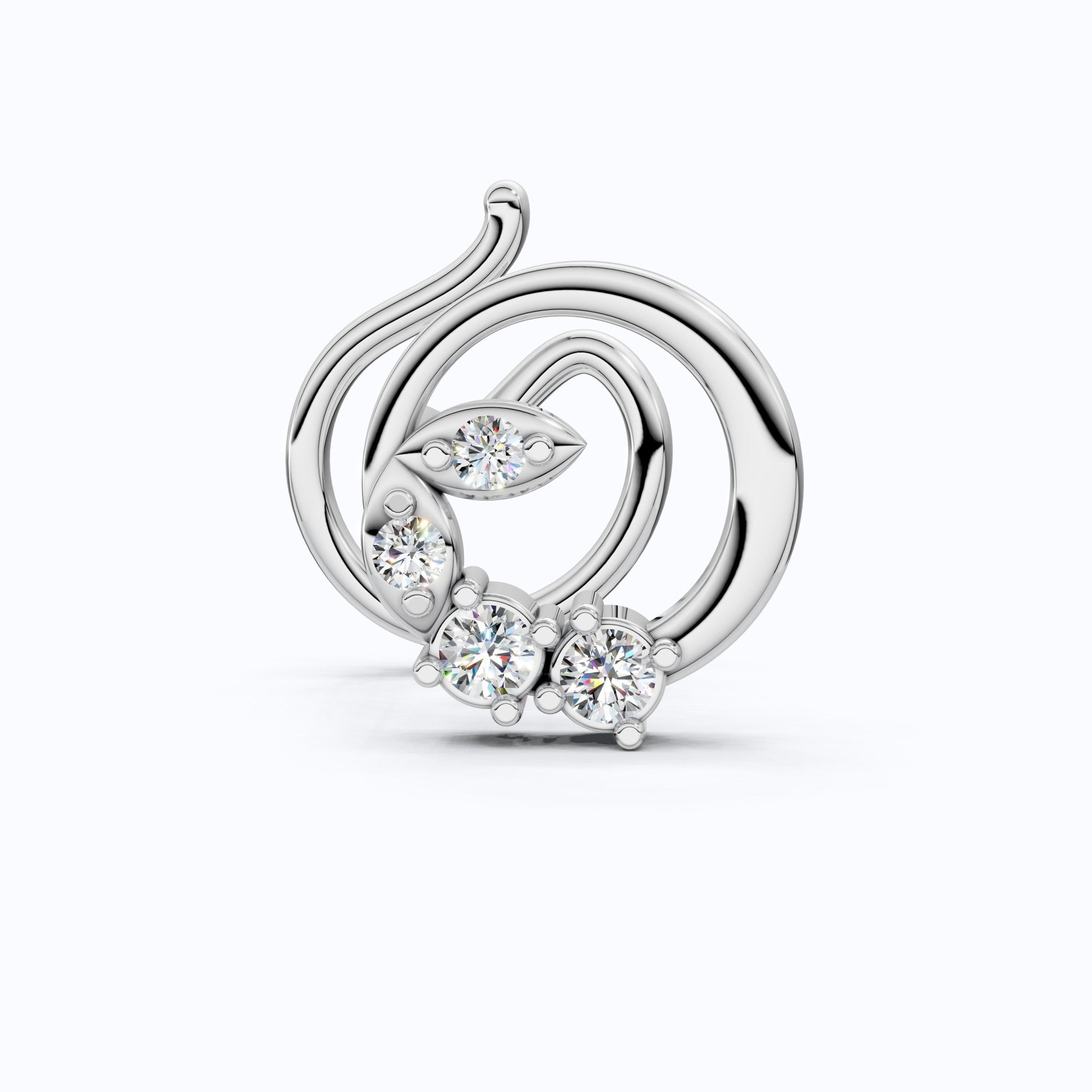 Trendy Spiral Floral Nose Pin in 14K Solid Gold, Handmade Gift for Her, Bridal Accessories, Trending Wedding Gift for Her - Shoora Designs