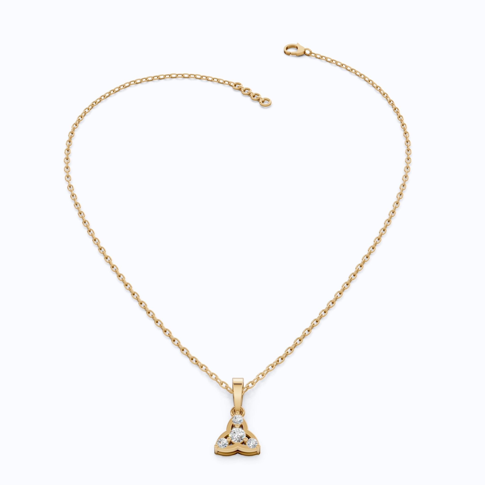 Trinity Knot Celtic Everyday Pendant with Lab Diamond in 14k Solid Gold, Anniversary Gift for Her, Everyday Jewelry, Unique Charm Pendant - Shoora Designs