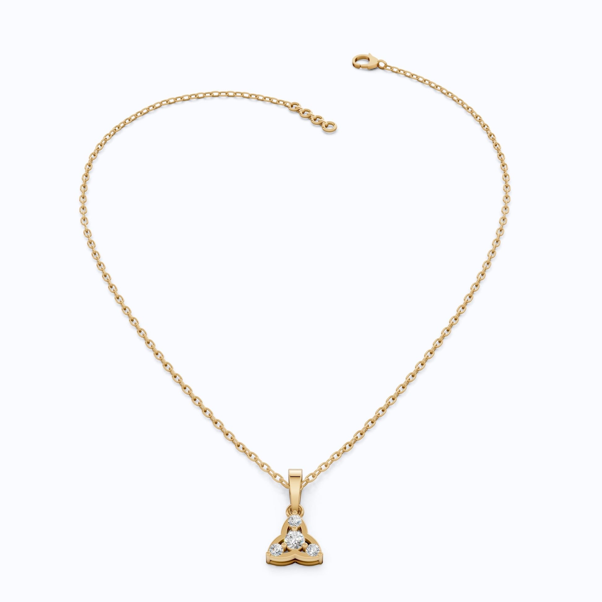 Trinity Knot Celtic Everyday Pendant with Lab Diamond in 14k Solid Gold, Anniversary Gift for Her, Everyday Jewelry, Unique Charm Pendant - Shoora Designs