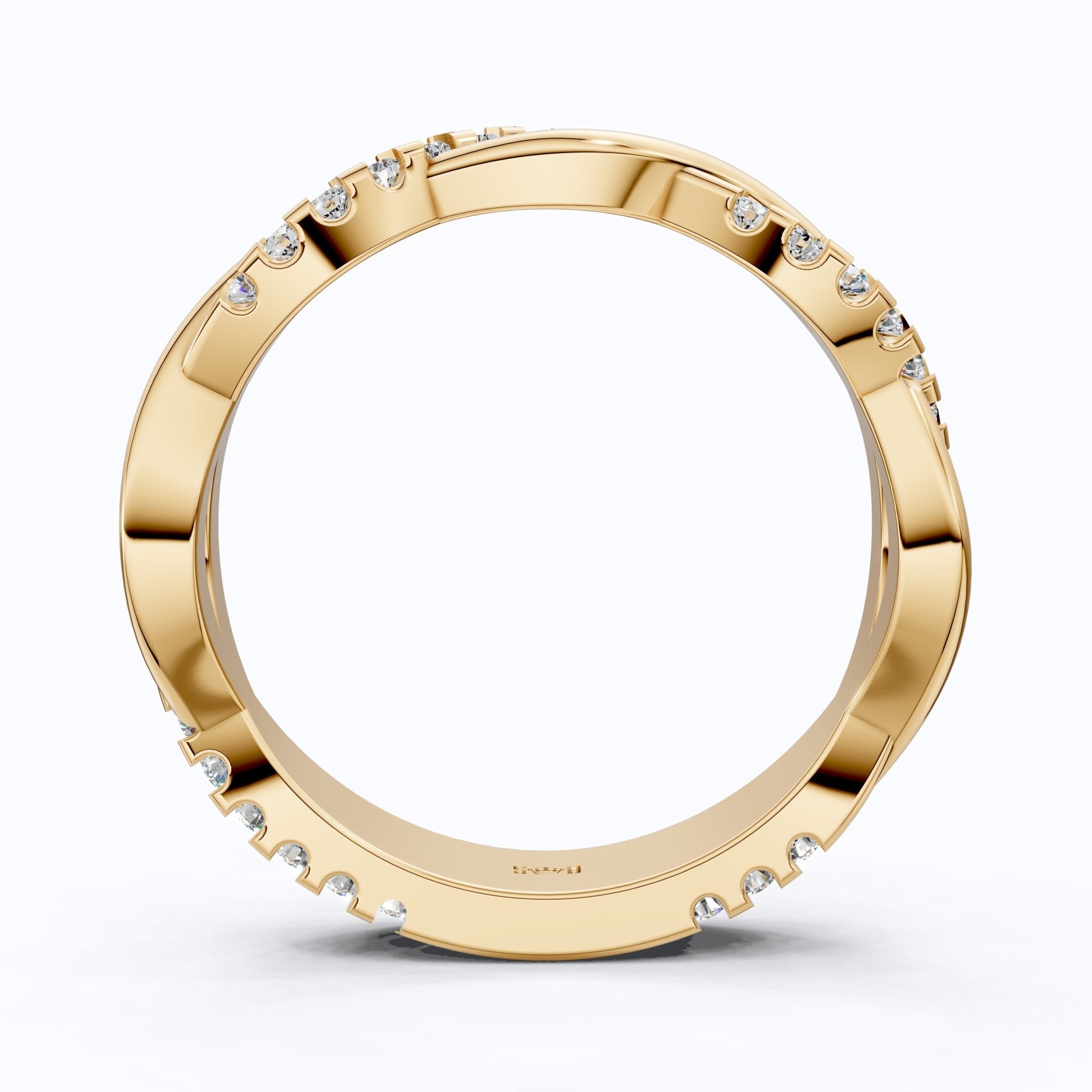 Twisted Infinity Anniversary Wedding Band in 14K Solid Gold, 0.40 TCW Round Cut Lab Created Diamonds, Promise Ring, Bridal Jewelry, Gift for Her - Shoora Designs