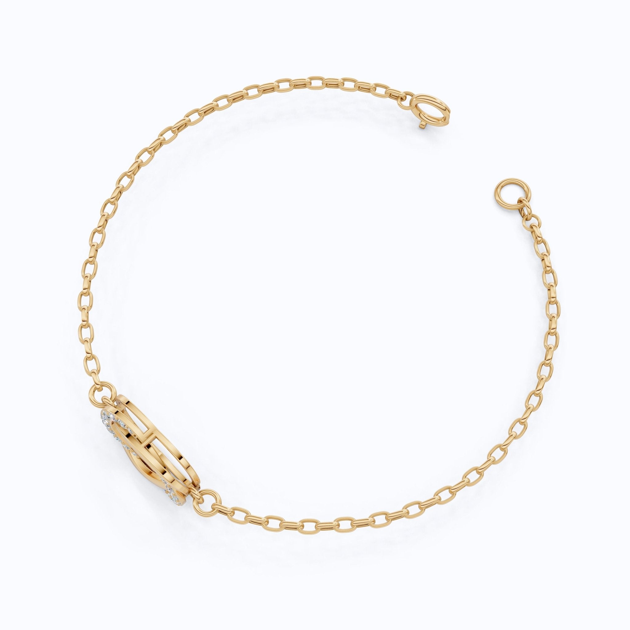 Twisted Infinity Knot Bracelet in 14k Solid Gold, 0.31 TCW Round Cut Lab Diamonds, Anniversary Jewelry - Shoora Designs