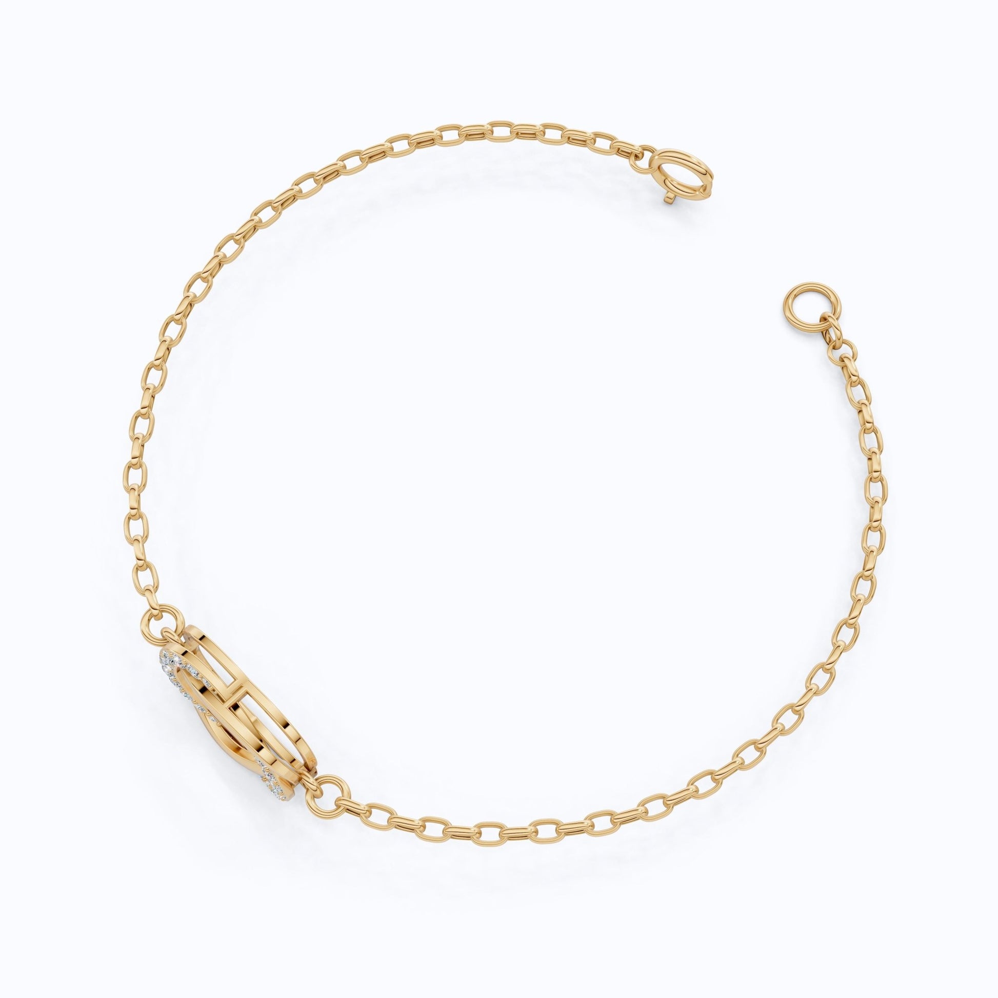 Twisted Infinity Knot Bracelet in 14k Solid Gold, 0.31 TCW Round Cut Lab Diamonds, Anniversary Jewelry - Shoora Designs
