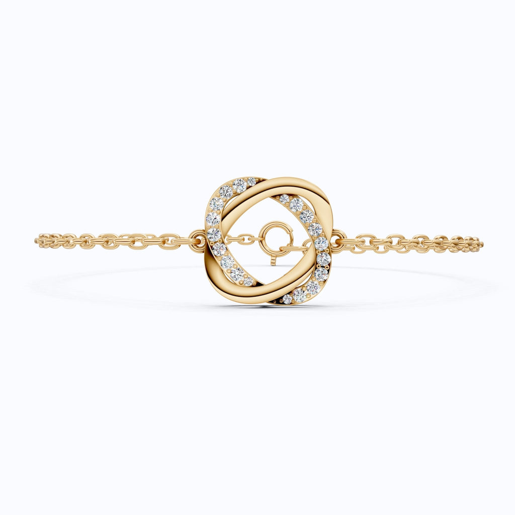 Twisted Infinity Knot Bracelet in 14k Solid Gold, 0.31 TCW Round Cut Lab Diamonds, Anniversary Jewelry - Shoora Designs