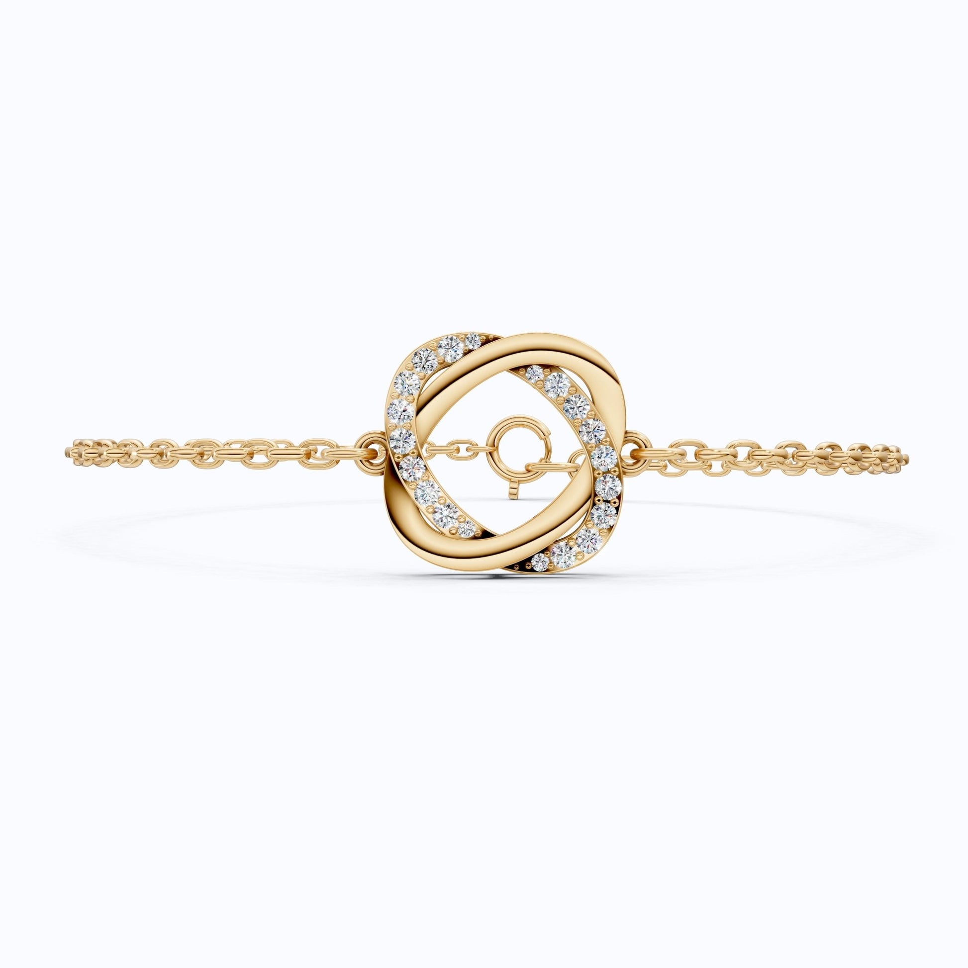 Twisted Infinity Knot Bracelet in 14k Solid Gold, 0.31 TCW Round Cut Lab Diamonds, Anniversary Jewelry - Shoora Designs