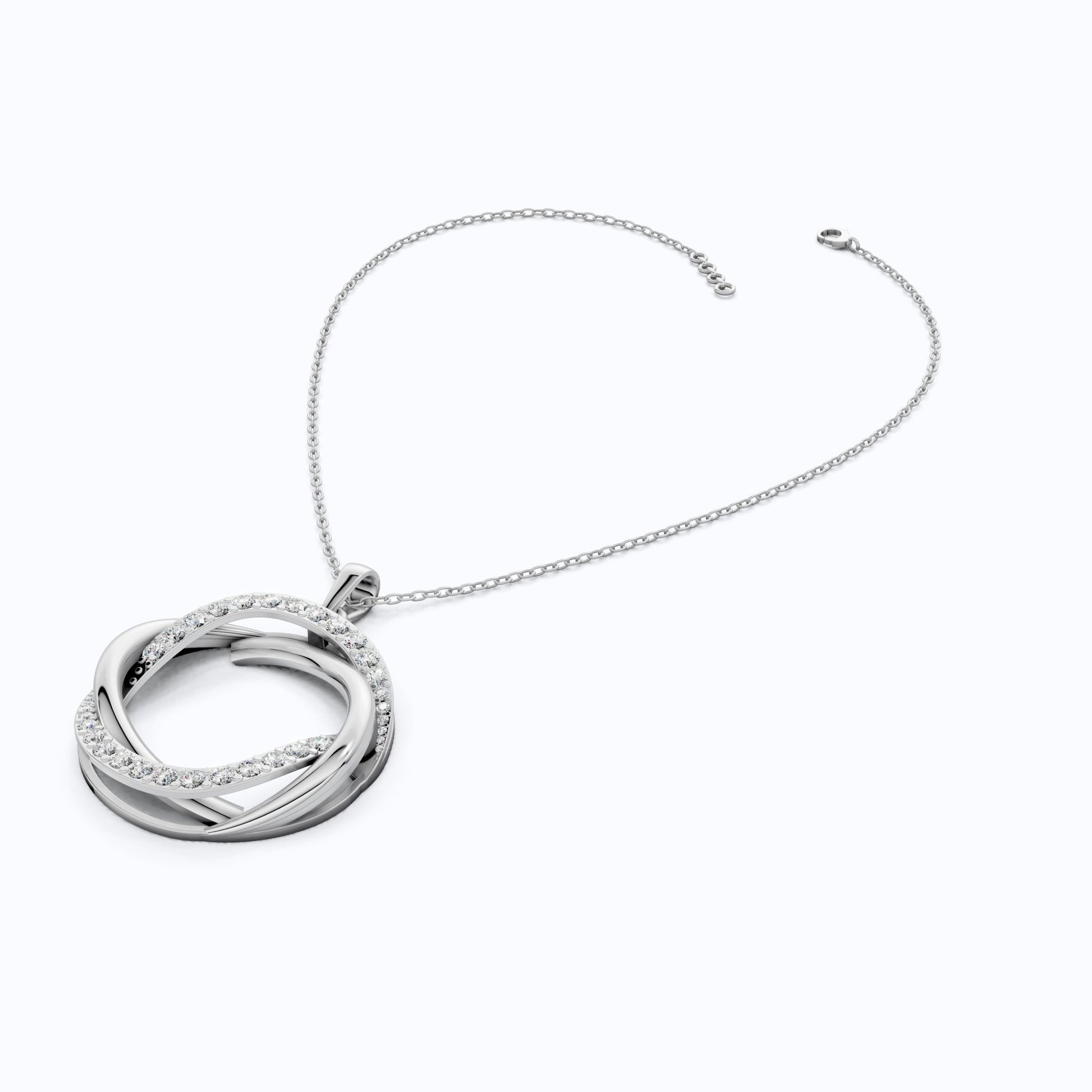 Unique Criss Cross Round Daily Wear Pendant 14K Solid Gold, 1.49 Round Cut Lab Created Diamonds, Anniversary Gift for Her, Elegant Jewelry - Shoora Designs