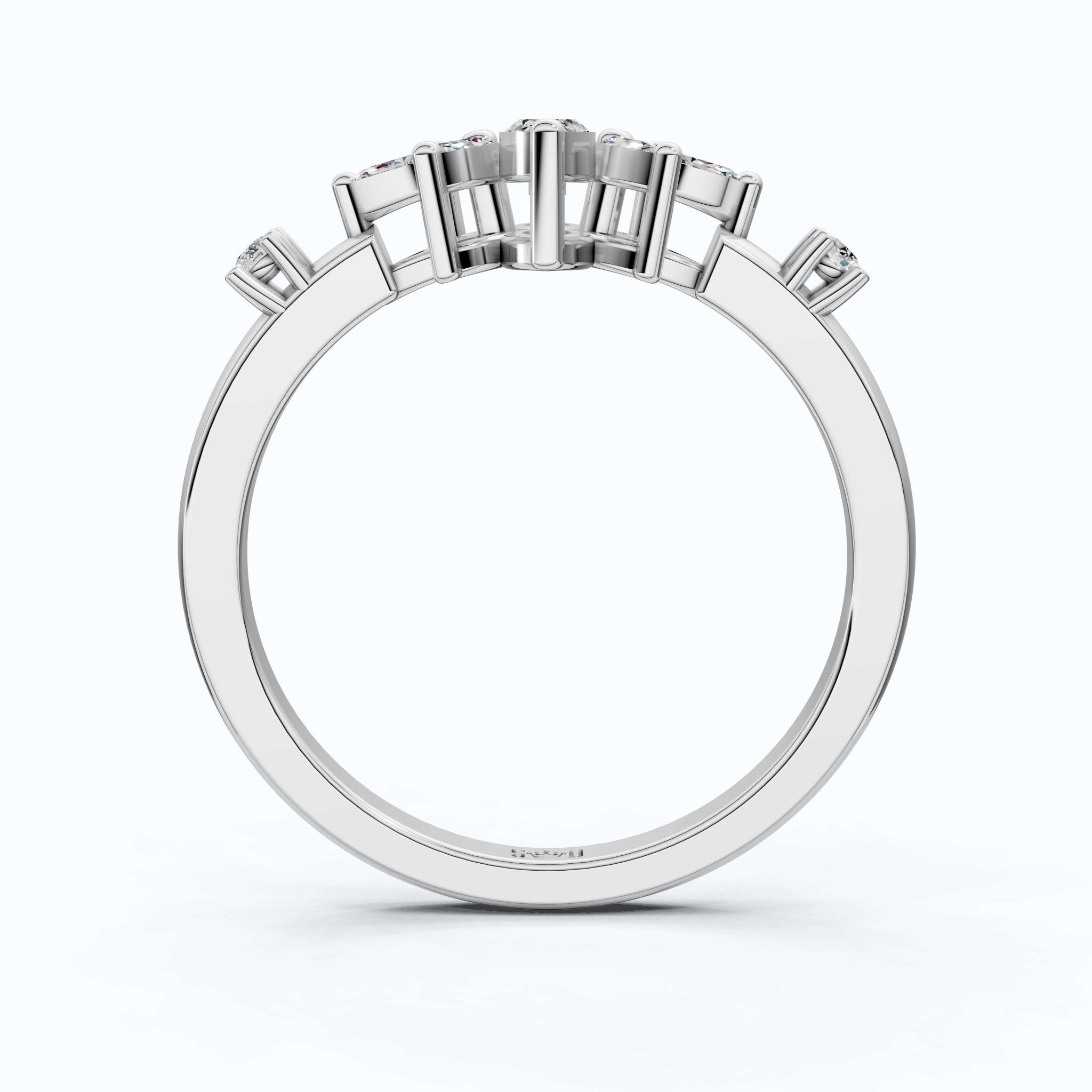 Vintage Art Deco Marquise Engagement Ring in 14k Solid Gold, 0.28 TCW Marquise/Round Cut Lab Diamonds, Anniversary Gift For Her, Everyday Ring - Shoora Designs