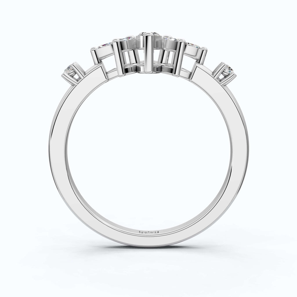 Vintage Art Deco Marquise Engagement Ring in 14k Solid Gold, 0.28 TCW Marquise/Round Cut Lab Diamonds, Anniversary Gift For Her, Everyday Ring - Shoora Designs