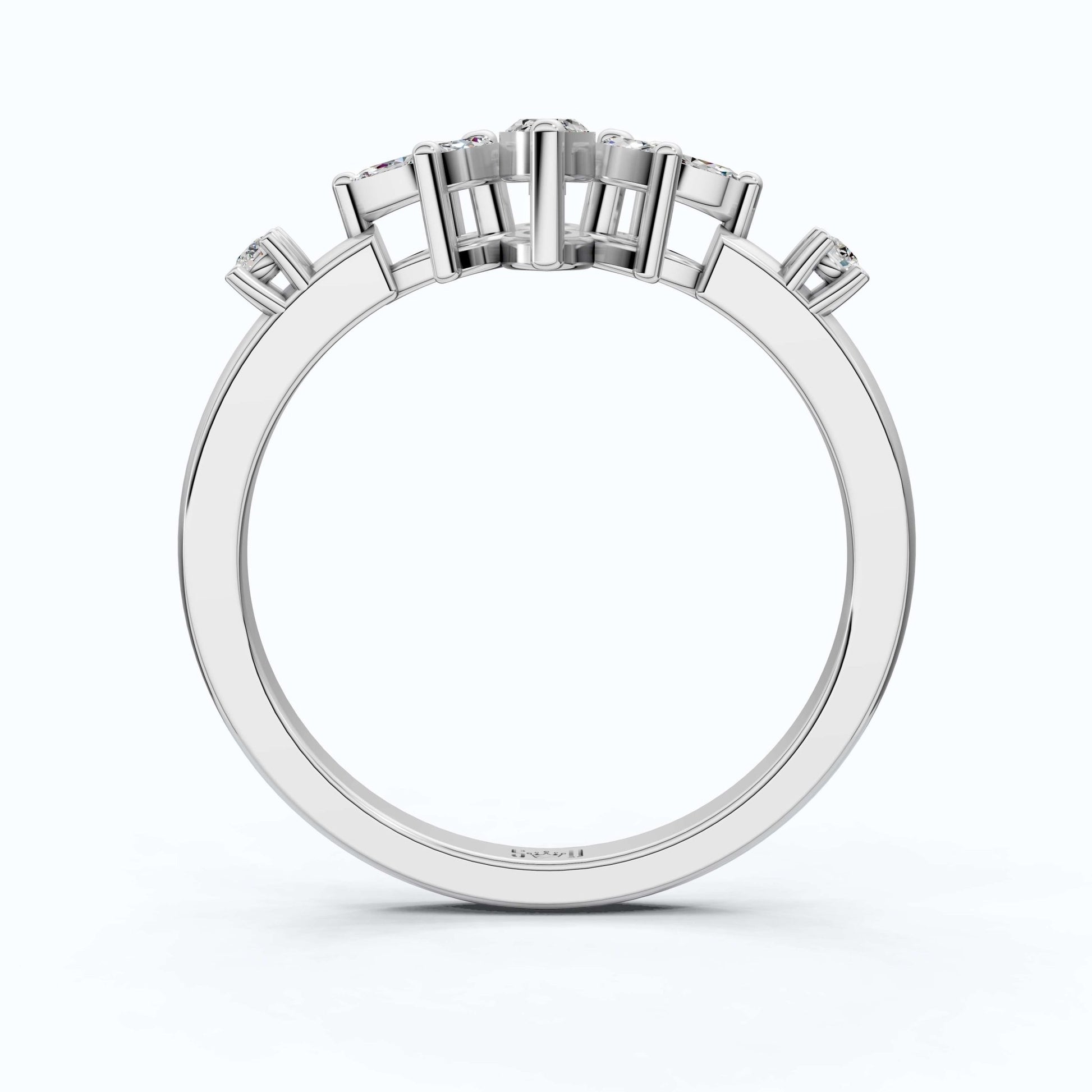 Vintage Art Deco Marquise Engagement Ring in 14k Solid Gold, 0.28 TCW Marquise/Round Cut Lab Diamonds, Anniversary Gift For Her, Everyday Ring - Shoora Designs