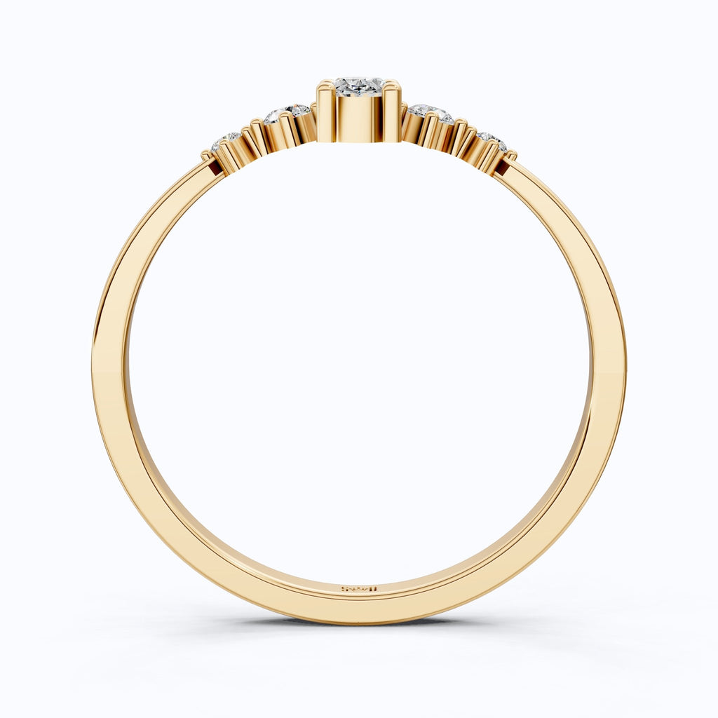 Vintage - Inspired Oval Stacker Wedding Ring in 14K Solid Gold, 0.18 CT Oval Cut Lab Grown Diamond, Promise Ring, Anniversary Gift For Her - Shoora Designs